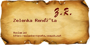 Zelenka Renáta névjegykártya